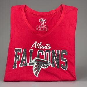 Atlanta Falcons ‘47 Brand Women’s V Neck T Shirt Medium Red NWT